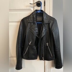 All Saints Dalby Black Leather Moto Jacket